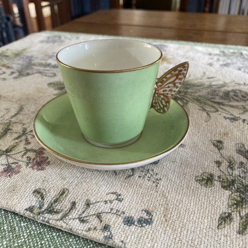 Butterfly handle cup saucer - butterfly,