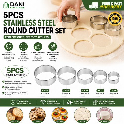 5pc stainless steel round - steel,