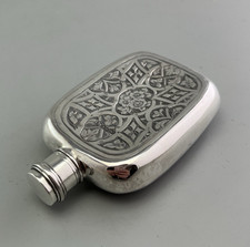 Victorian engraved silver hip - victorian,