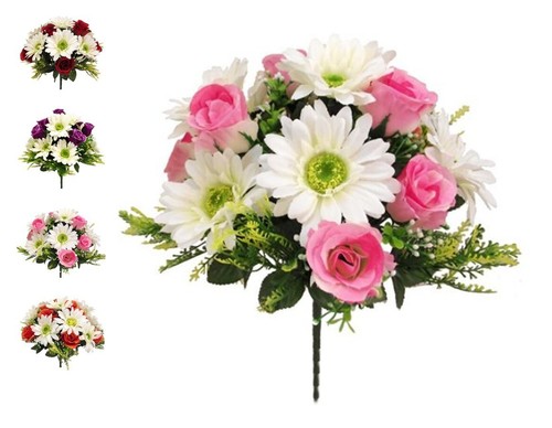 32cm rose daisy bouquet - &,