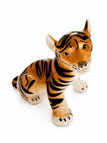 Vintage ussr ceramic tiger cub - ussr,