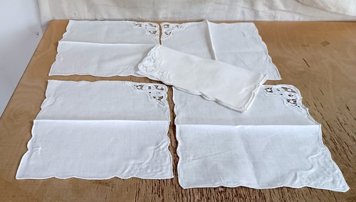 Vintage linen napkin rugs in - vintage,