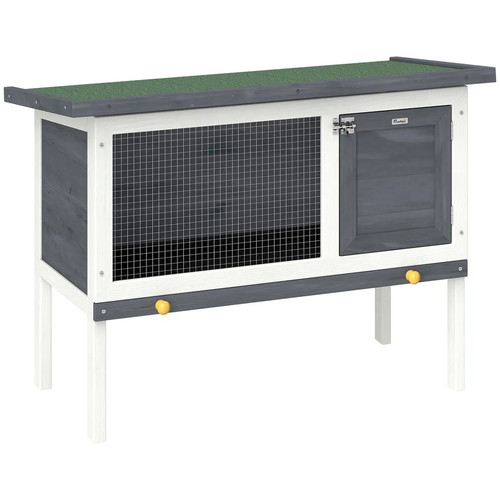Pawhut wooden rabbit hutch - pawhut,
