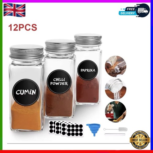 12pcs glass spice jars - 12pcs,