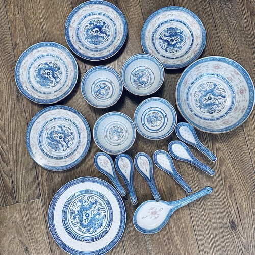 Vintage chinese blue white - blue,