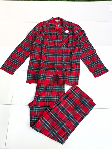 Mens cotton tartan pyjama - m&s,