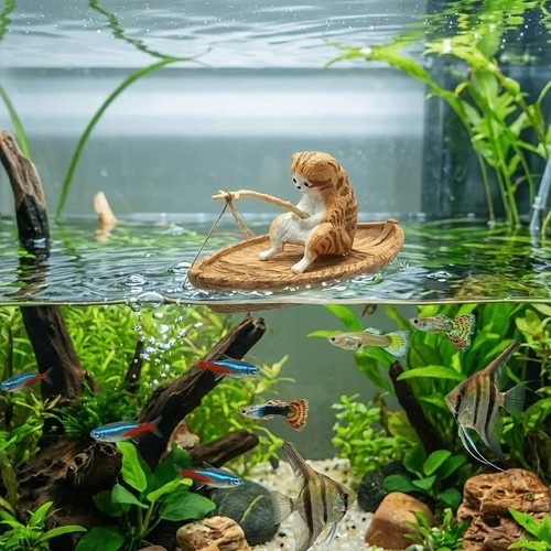 1pc cat fishing boat - fishing, resin