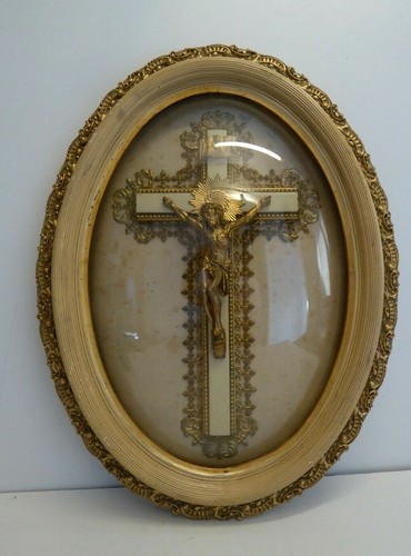 Antique gilded crucifix - gilded,
