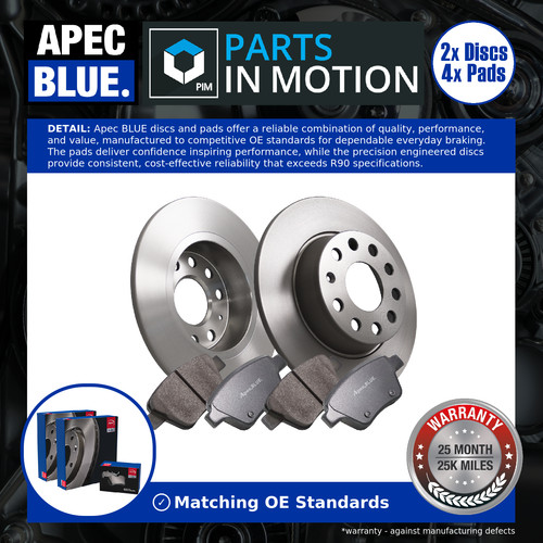 Solid brake discs and pads - 2x,