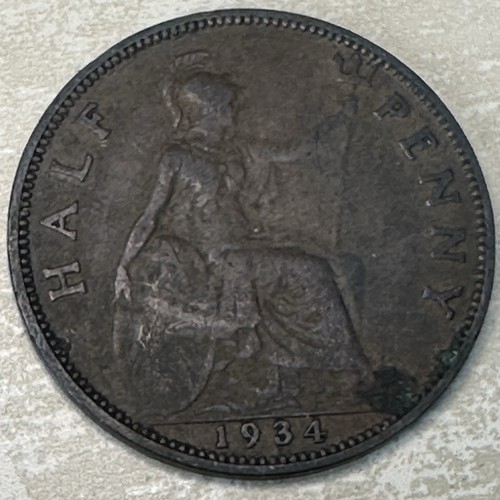 King george half penny - king,