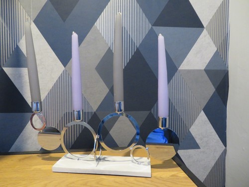 New metal circle dinner candle - metal,