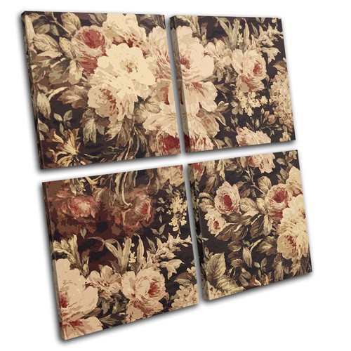 Shabby chic retro flowers - chic,