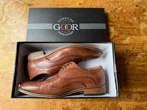 Mens goor brogue brown - goor, leather