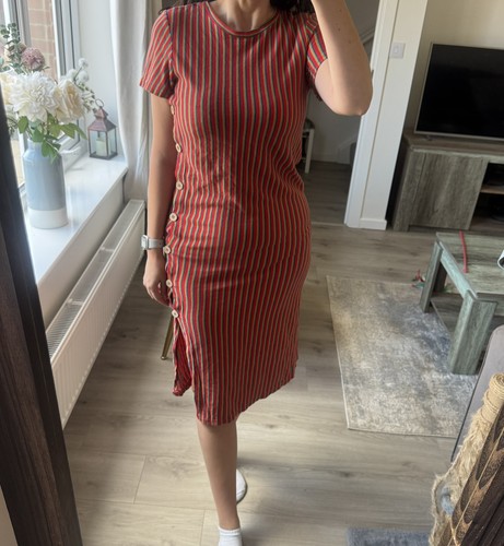 Zara red stripe midi - zara,