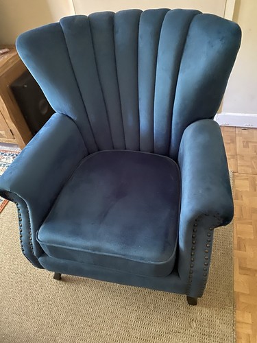 Blue upholstered armchair - armchair, with