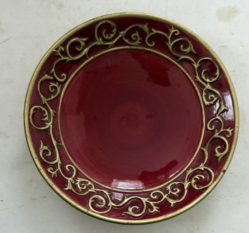 Vintage ceramic bowl deep - vintage, red