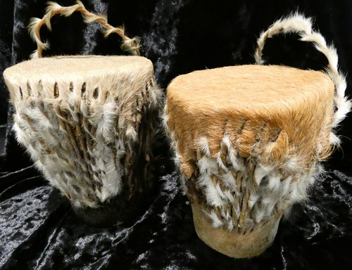 African goat skin rattle - x,