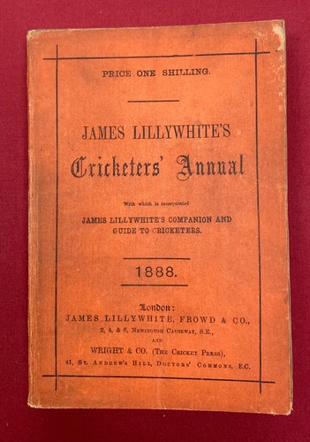 1888 james lillywhite - james, lillywhite’s