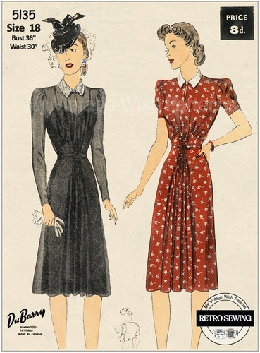 1940s tea dress - 1940s,