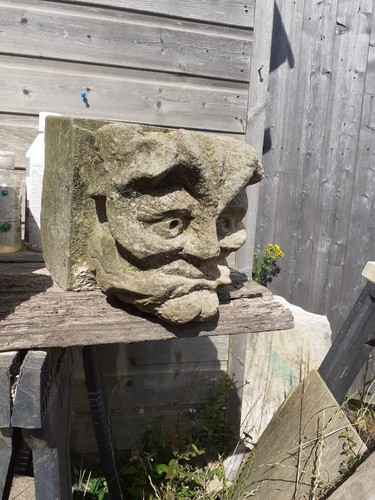 Old stone green - stone, man