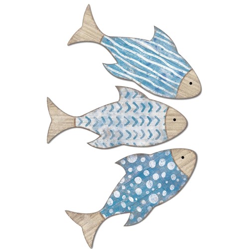 Set wooden fish wall - 3,