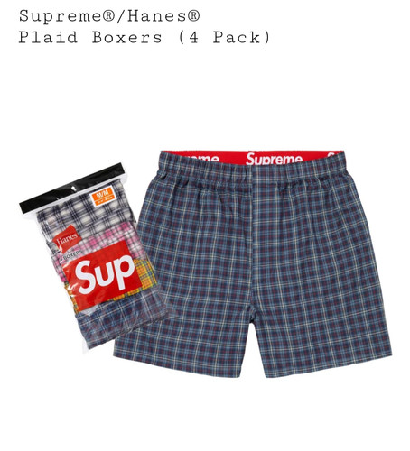 Supreme hanes plaid boxers - plaid,