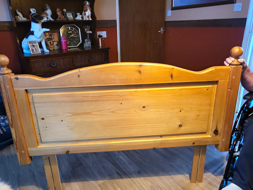 Pine wooden headboard with - pine,