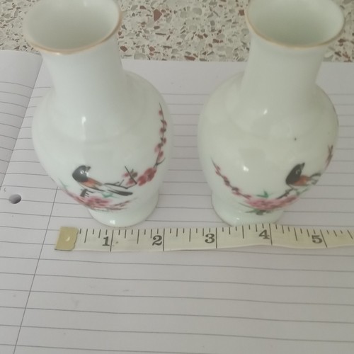 Pair white porcelain bud vases - pair,