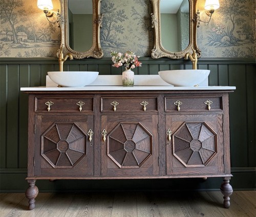 Vintage heritage oak vanity - vintage,