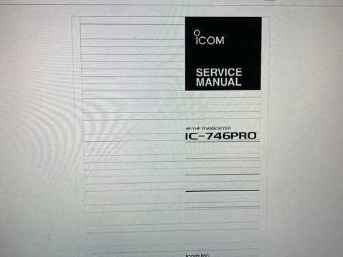Icom 746pro service - , manual