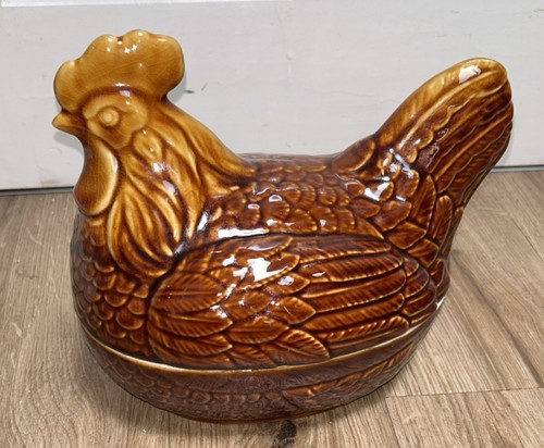 Brown glazed vintage ceramic - vintage,