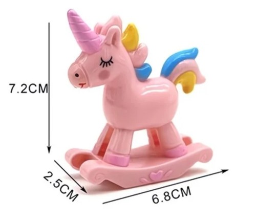 Plastic pink unicorn horse - pink,