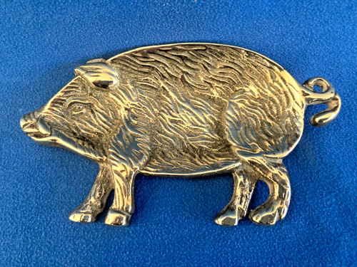 Vintage solid brass pig - brass, wild