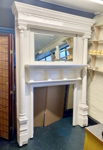 Victorian pine fireplace - pine,