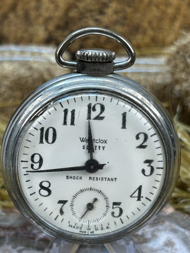 Vintage silver tone westclox - vintage,