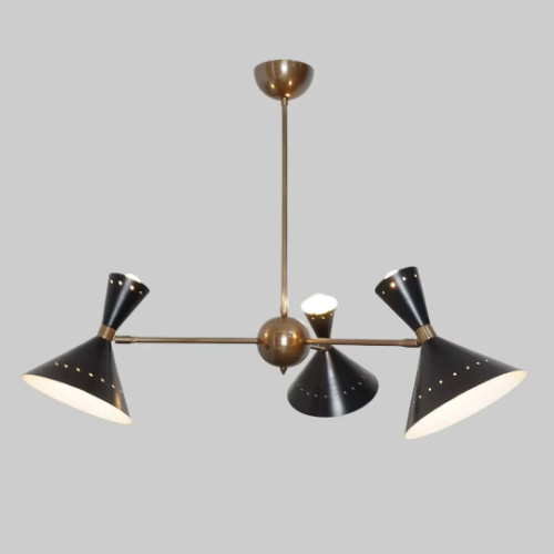 Mid century brass chandelier - century,