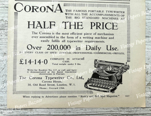 Corona portable typewriter - corona,