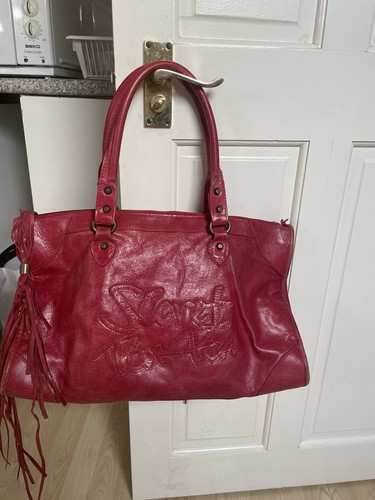 Vintage red leather - , bag