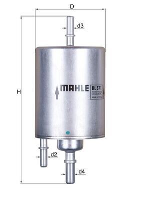 Mahle 571 fuel filter fits - 571,