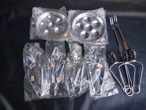Escargot service trays tongs - trays,