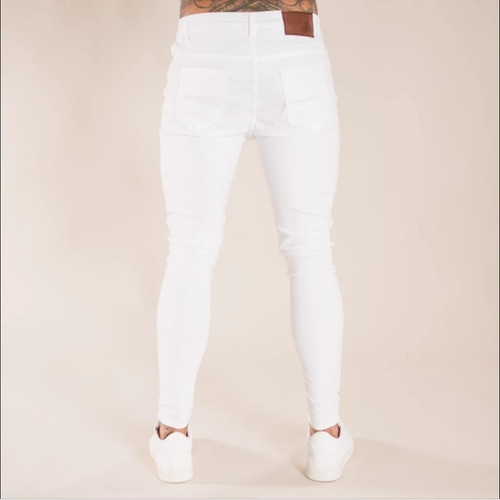 Men denim ripped jeans - denim, super
