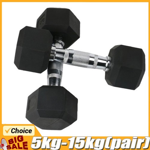 Hex dumbbells cast iron - hex, rubber