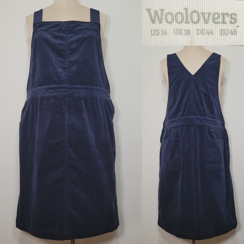 Woolovers pinafore dress navy - woolovers,