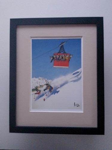 Loon cartoon skiing print - loon,