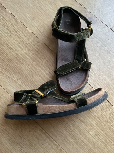 Zara dark green velvet - green,