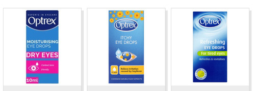 Optrex eye drops - eye, range