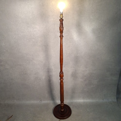 Wooden standard floor - wooden, lamp
