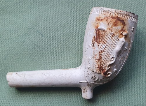 Antique clay pipe bowl and - antique,