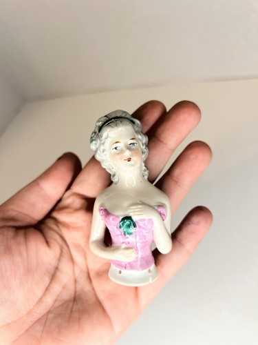Antique porcelain half doll - porcelain,