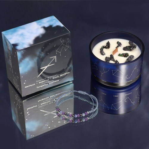 Zodiac crystal candle with - candle,